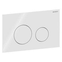 Geberit Sigma40 Betätigungsplatte, rund, 2-Mengen-Spülung Platte, Taste Weiß, Glas g... GEBERIT-115628SI1 4064746006807 (Abb. 1)