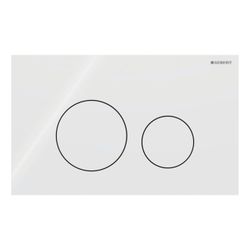 Geberit Sigma40 Betätigungsplatte, rund, 2-Mengen-Spülung Platte, Taste Weiß, Glas g... GEBERIT-115628SI1 4064746006807 (Abb. 1)