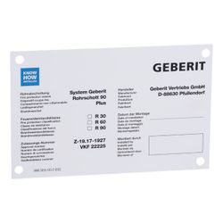 Geberit Hinweisschild für Rohrschott 90 Plus... GEBERIT-241896001 4025416724360 (Abb. 1)