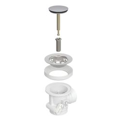 Geberit Ablaufset für Spülbeckenanschluss mit Überlauf, Drehbetätigung, Hochglanz ve... GEBERIT-242082211 4025416861881 (Abb. 1)