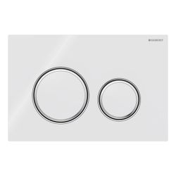 Geberit Sigma 50 (ex Sigma 21) Drückerplatte mit 2-Mengen-Spülung, Weiß, Metallfarbe... GEBERIT-115884SI1 4025416793397 (Abb. 1)
