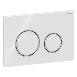 Geberit Drückerplatte Sigma50 mit 2-Mengen-Spülung, Weiß, Metallfarbe verchromt... GEBERIT-115884SI1 4025416793397 (Abb. 1)