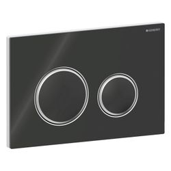 Geberit Drückerplatte Sigma50 mit 2-Mengen-Spülung, Schwarz, Metallfarbe verchromt... GEBERIT-115884SJ1 4025416793403 (Abb. 1)