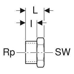 Geberit Kappe mit Innengewinde CW617N, Rp 3/4″... GEBERIT-612481001 4025416045113 (Abb. 1)