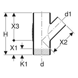Geberit Silent db20 Abzweig 45 Grad d 110mm, d1 110mm... GEBERIT-310104141 4025416085188 (Abb. 1)