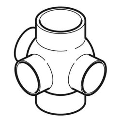 Geberit PE Kugelabzweig 88,5 Grad dreifach, Anschlüsse 90 Grad versetzt d 110mm, d1 ... GEBERIT-367605161 4025416031864 (Abb. 1)