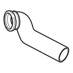 Geberit PE Anschlussbogen 90 Grad für Wand-WC, links gekröpft, mit Erweiterung Außen... GEBERIT-366913161 4025416030270 (Abb. 1)