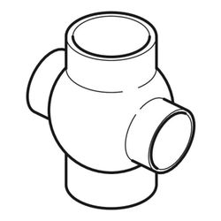 Geberit PE Kugelabzweig 88,5 Grad zweifach, Anschlüsse 180 Grad versetzt d 75mm, d1 ... GEBERIT-365275161 4025416027300 (Abb. 1)