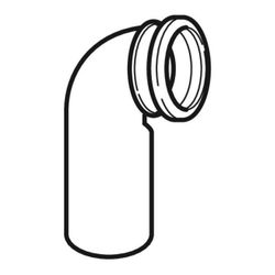 Geberit PE Anschlussbogen 90 Grad für Wand-WC, mit Erweiterung d 110mm, d1 110mm... GEBERIT-367792161 4025416032359 (Abb. 1)