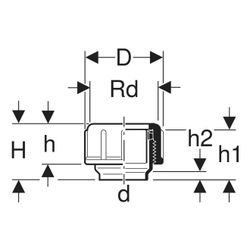 Geberit PE Gewindestutzen mit Quetschverschraubung d 40mm... GEBERIT-360740161 4025416021827 (Abb. 1)