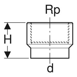 Geberit PE Übergang mit Innengewinde, d 50mm, Rp 1 1/2"... GEBERIT-361723161 4025416022848 (Abb. 1)