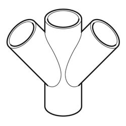 Geberit PE Abzweig 45 Grad 2-fach Außendurchmesser 110mm... GEBERIT-367235161 4025416031079 (Abb. 1)