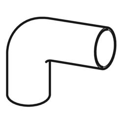 Geberit PE Anschlussbogen 90 Grad für Manschette Außendurchmesser 50mm... GEBERIT-361080161 4025416022428 (Abb. 1)