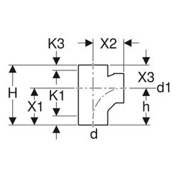 Geberit PE Bogenabzweig 88,5 Grad d 110mm, d1 110mm... GEBERIT-367163161 4025416030935 (Abb. 1)
