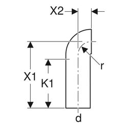 Geberit PE Bogen 90 Grad mit langem Schenkel, kleinem Radius 90 Grad, Außendurchmess... GEBERIT-367876161 4025416032823 (Abb. 1)