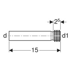Geberit Spülbogenverlängerung mit Manschette, Schwarz... GEBERIT-152489161 4025416018964 (Abb. 1)