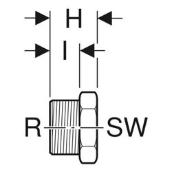 Geberit Stopfen mit Außengewinde, R 3/4″, Rotguss bleifrei... GEBERIT-602480001 4025416042488 (Abb. 1)