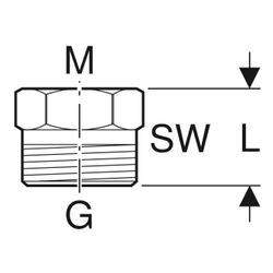 Geberit Übergang Eurokonus, mit Innengewinde CW617N, G 3/4″, M 22mm... GEBERIT-641522001 4025416128304 (Abb. 1)