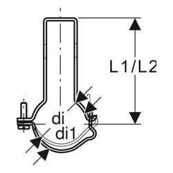 Geberit Pluvia Rohrschelle verstellbar di 56mm, di1 64mm, DN 56... GEBERIT-363861001 4025416025771 (Abb. 1)