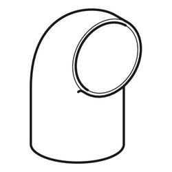 Geberit PE Bogen 90 Grad reduziert, mit langem Schenkel, kleinem Radius 90 Grad, Auß... GEBERIT-363062161 4025416024453 (Abb. 1)