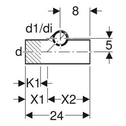 Geberit Silent db20 Abzweig 90 Grad für Apparateanschluss, rechts d 90mm, d1 56mm, d... GEBERIT-308052141 4025416144328 (Abb. 1)