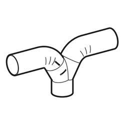 Geberit PE Hosenabzweig 2x90 Grad mit langen Schenkeln d 110mm, d1 110mm... GEBERIT-367458161 4025416031482 (Abb. 1)