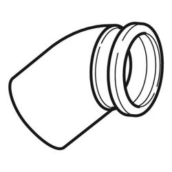 Geberit PE Anschlussbogen 45 Grad mit Anschlusssteckmuffe, für Wand-WC Außendurchmes... GEBERIT-367945161 4025416596073 (Abb. 1)