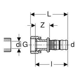 Geberit Mepla Übergang mit Überwurfmutter, d 32mm, di 27mm, G 1 1/4″, Rotguss bleifr... GEBERIT-604586005 4025416679714 (Abb. 1)