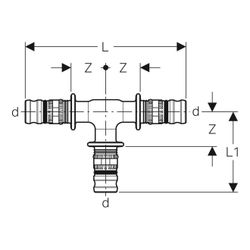 Geberit Mepla T-Stück egal PVDF, d 75mm... GEBERIT-628310005 4025416806882 (Abb. 1)