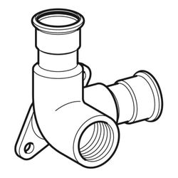 Geberit Mapress Edelstahl Eckanschlusswinkel 90 Grad d 22mm, Rp 1/2″, d1 22mm, L1 6,2cm... GEBERIT-33520 4025410123329 (Abb. 1)