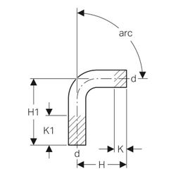 Geberit Mapress Edelstahl Passbogen 90 Grad, Außendurchmesser 88,9mm... GEBERIT-30090 4024723300908 (Abb. 1)