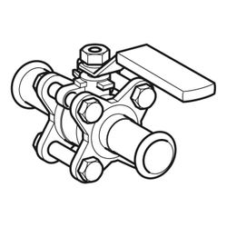 Geberit Mapress Edelstahl Kugelhahn mit Betätigungshebel, geflanscht Außendurchmesser 22... GEBERIT-92102 4024723921028 (Abb. 1)