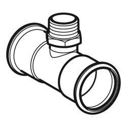 Geberit Mapress Edelstahl T-Stück mit Außengewinde d 28mm, R 1″, d1 28mm... GEBERIT-31461 4024723314615 (Abb. 1)