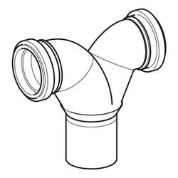 Geberit Silent db20 Doppelanschlussbogen 90 Grad d 90mm, d1 90mm... GEBERIT-308923141 4025416827160 (Abb. 1)