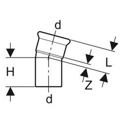Geberit Mapress Edelstahl Bogen mit Einschubende 15 Grad, Außendurchmesser 76,1mm... GEBERIT-36118 4024723361183 (Abb. 1)