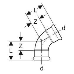 Geberit Mapress Edelstahl Bogen 60 Grad, Außendurchmesser 88,9mm... GEBERIT-36169 4024723361695 (Abb. 1)
