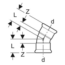 Geberit Mapress Edelstahl Bogen 30 Grad, Außendurchmesser 108mm... GEBERIT-36130 4024723361305 (Abb. 1)