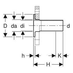 Geberit Mapress Edelstahl Bund mit Einschubende, für Losflansch 10/16 bar Außendurchmess... GEBERIT-36146 4024723361466 (Abb. 1)