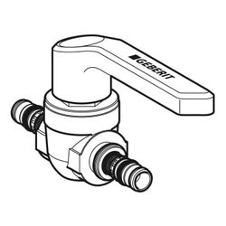 Geberit Mepla Kugelhahn mit Betätigungshebel, Rg, SiBr, d 26mm, PN 10 bar, Rotguss b... GEBERIT-603020002 4025416285113 (Abb. 1)