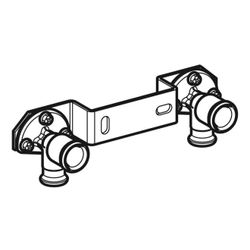 Geberit Mapress Kupfer Anschlusswinkel 90 Grad vormontiert, zweifach, d 15mm, Rp 1/2″, L... GEBERIT-63473 4024723634737 (Abb. 1)