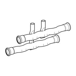 Geberit Mapress C-Stahl Set Anschluss-T-Stück für Vor-und Rücklauf Außendurchmesser 22mm... GEBERIT-24004 4024723240044 (Abb. 1)