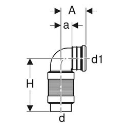 Geberit PE Anschlussbogen 90 Grad für WC, ausziehbar Außendurchmesser 110mm... GEBERIT-241525001 4025416725725 (Abb. 1)