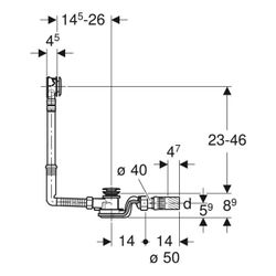Geberit Badewannenablauf mit PushControl Druckbetätigung mit Fertigbauset Hochglanz ... GEBERIT-150750216 4025410601780 (Abb. 1)
