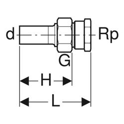 Geberit Mapress Edelstahl Übergangsverschraubung mit Innengewinde und Einschubende d 54m... GEBERIT-35389 4024723353898 (Abb. 1)