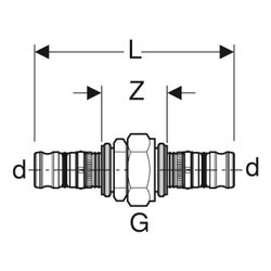 Geberit Mepla Verschraubung, d 20mm, Rotguss bleifrei... GEBERIT-602571005 4025416679233 (Abb. 1)