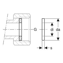 Geberit Flachdichtung Faserverbundwerkstoff da 49mm, di 36mm, s 2mm, G 1 3/4″... GEBERIT-242327002 4064746014956 (Abb. 1)
