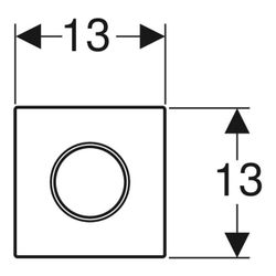 Geberit Typ 10 Drückerplatte für Urinalsteuerung mit pneumatischer Spülauslösung, Ro... GEBERIT-241915KN1 4025416941026 (Abb. 1)
