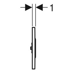 Geberit Typ 10 Abdeckplatte Mattverchromt, Hochglanz verchromt... GEBERIT-241925KN1 4025416941231 (Abb. 1)