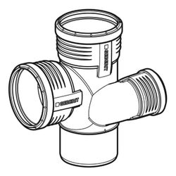 Geberit Silent-PP Schachtbogenabzweig 87,5 Grad links d 110mm, d1 75mm, d2 110mm... GEBERIT-390564141 4025416937562 (Abb. 1)