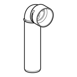 Geberit Silent-PP Anschlussbogen 90 Grad Außendurchmesser lang Außendurchmesser 40mm... GEBERIT-390186141 4025416936190 (Abb. 1)